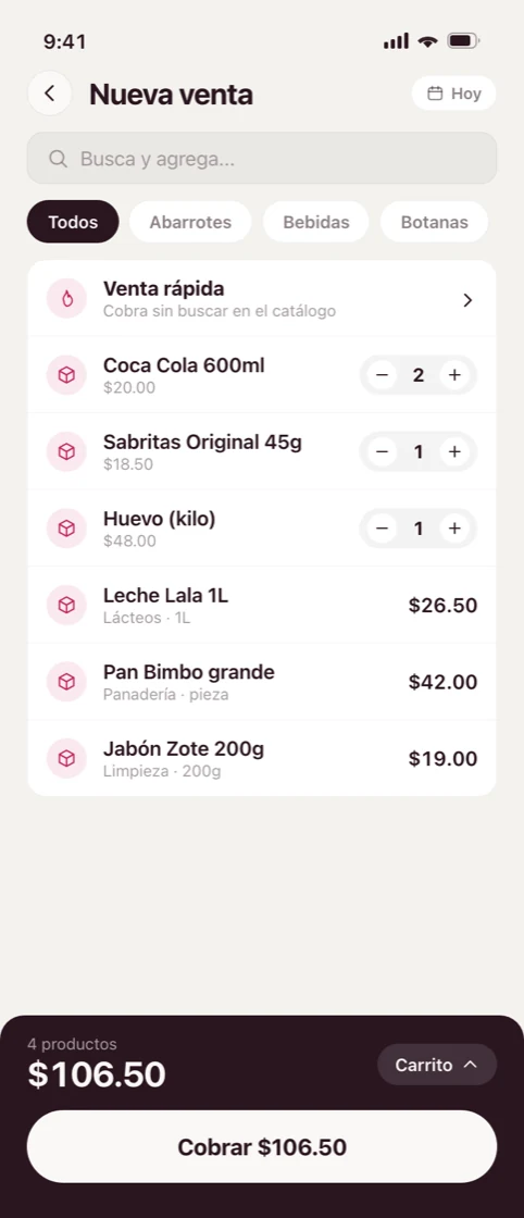 Nueva venta con la venta r&aacute;pida arriba de tus productos